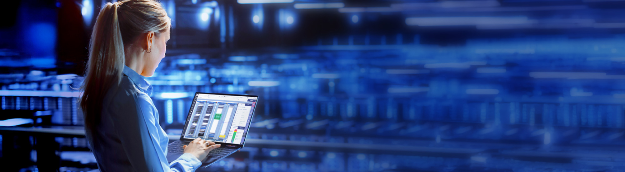 Woman working on laptop