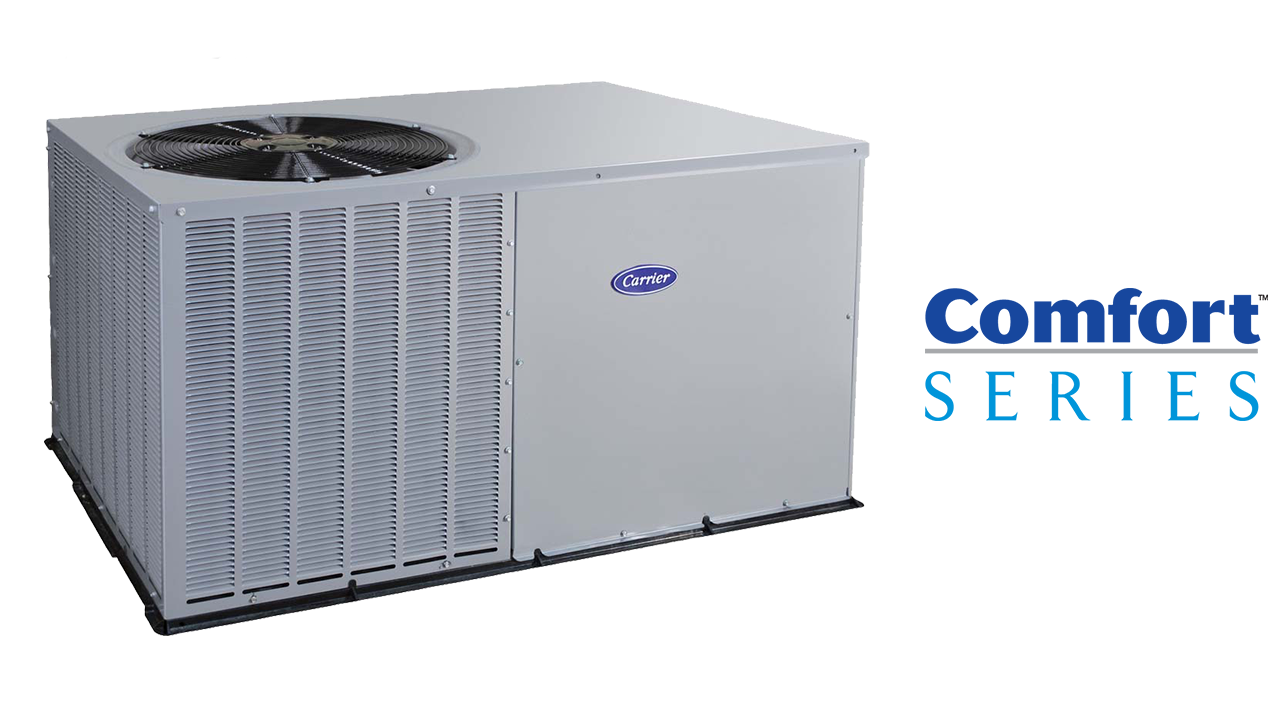 Carrier packaged product and comfort series logo