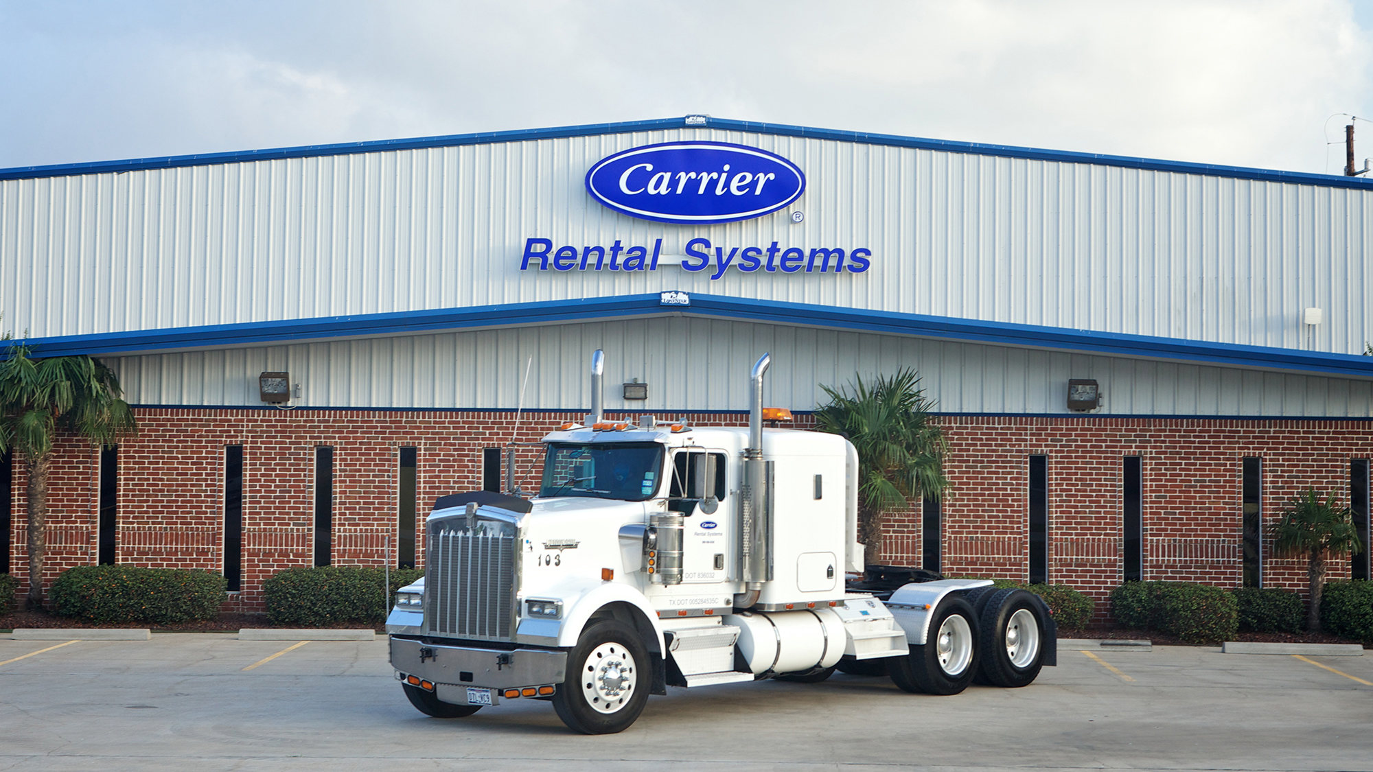 Truck outside rental depot