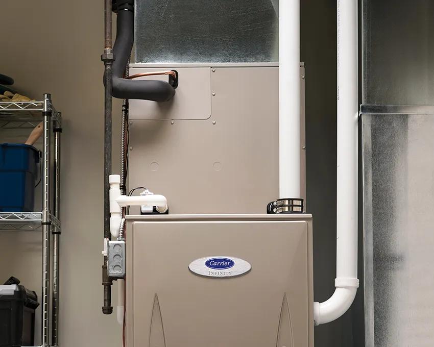 A Carrier evaporator coil installed on a furnace